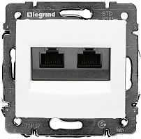 Розетка компьютерная без рамки Legrand Valena 2-м. RJ45+RJ45 5e белый картинка